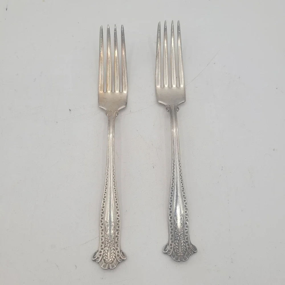 2 AS Co World Brand Dinner Forks Replacement‎ Stainless Dinner Fork Wreath Bow